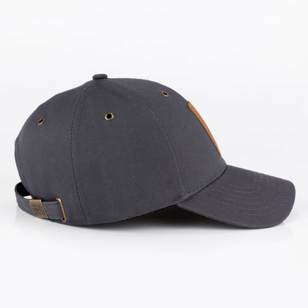 Grey curved peak cap - Classic range. 100% cotton.