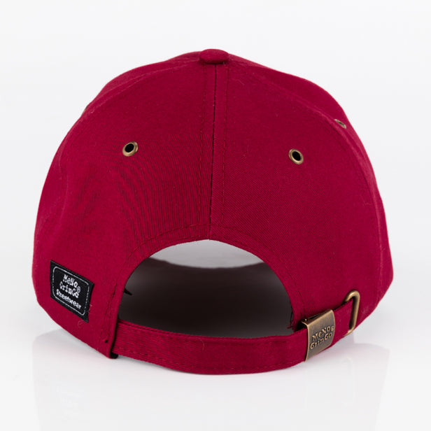 Burgundy curved peak cap - Classic range. 100% cotton.