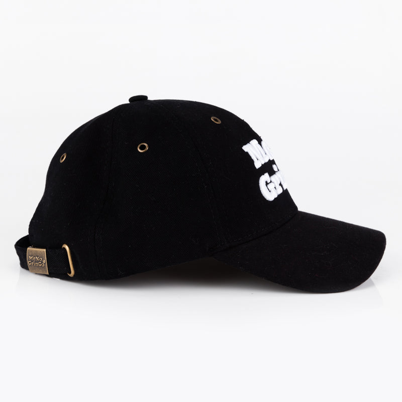 Womans Black Curved Peak Cap - 100% Cotton