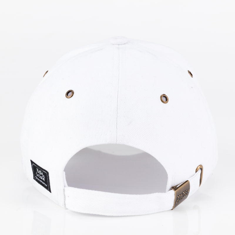 Womans White Curved Cap - 100% cotton